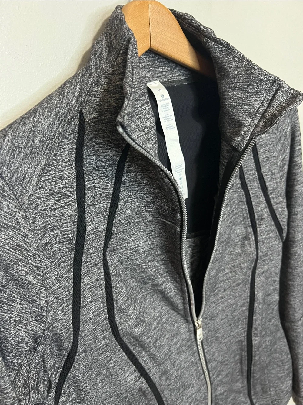 Lululemon Define Jacket Wing Mesh Heathered Black, Women’s Size 10